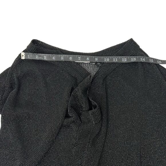Vince Black Metallic Thread Open Front Cardigan Xsmall Mesh Waterfall Sweater - Picture 13 of 15